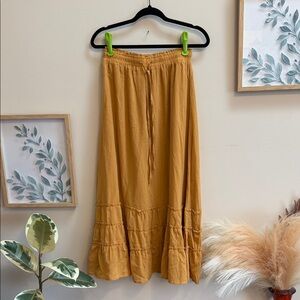 Paper Crane Mustard Maxi Skirt